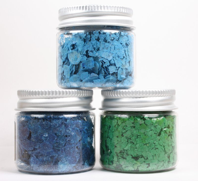 * Light Blue, Bright Green, Deep Blue - Mica Flakes - 311-M-0703