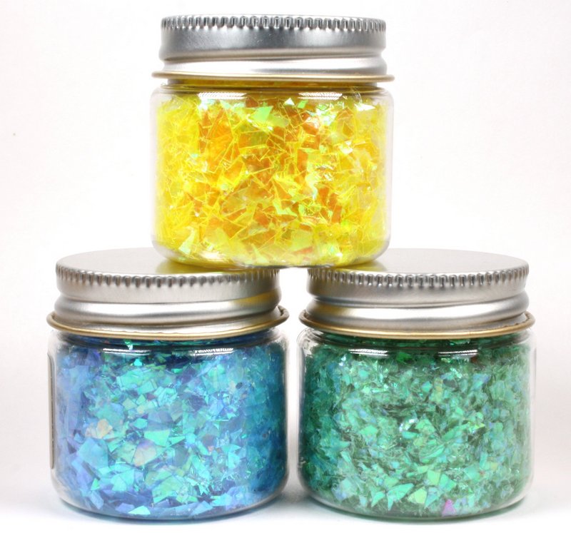 * Blue, Green, Yellow Iridescent Ice Flakes - 311-M-0717