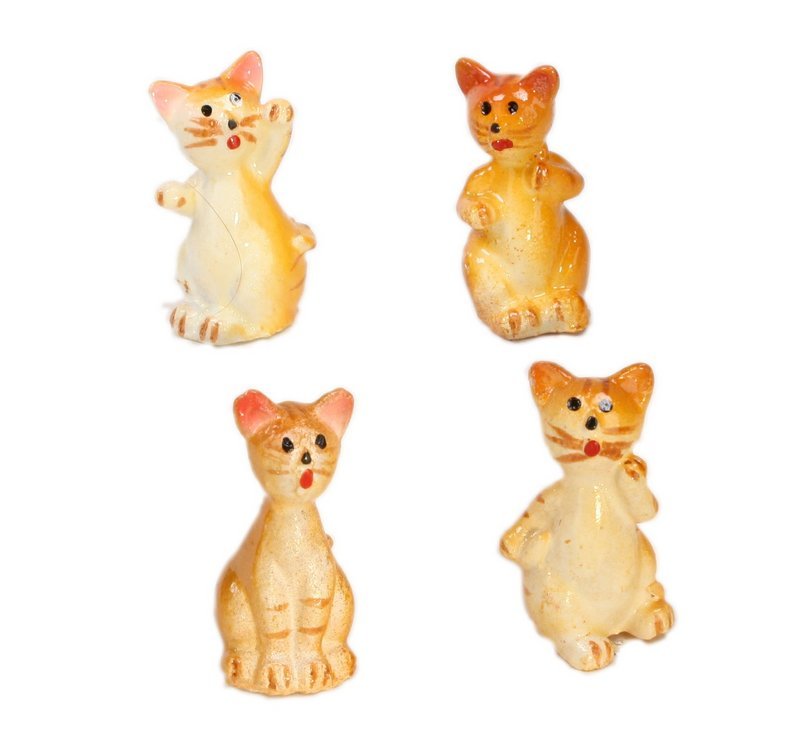 Cats - 1" Tall - Four playful cats -  Set of Four! #800-2611