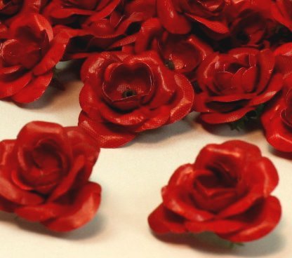 Red Rose Fabric 5/8" Flower - 761-1005