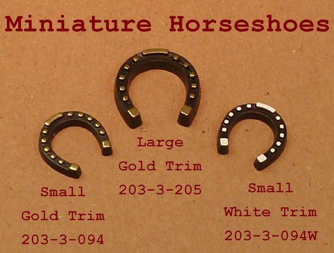 Horseshoe - Large - Gold Leaf Detail - 6 Pieces #203-3-205