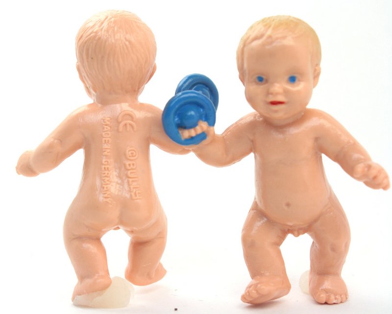 Bully Babies - Blue Rattle -  Set of 4 - German - IV3-2561