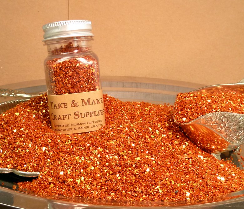 Chunky Orange Glass Glitter -  70 Grit