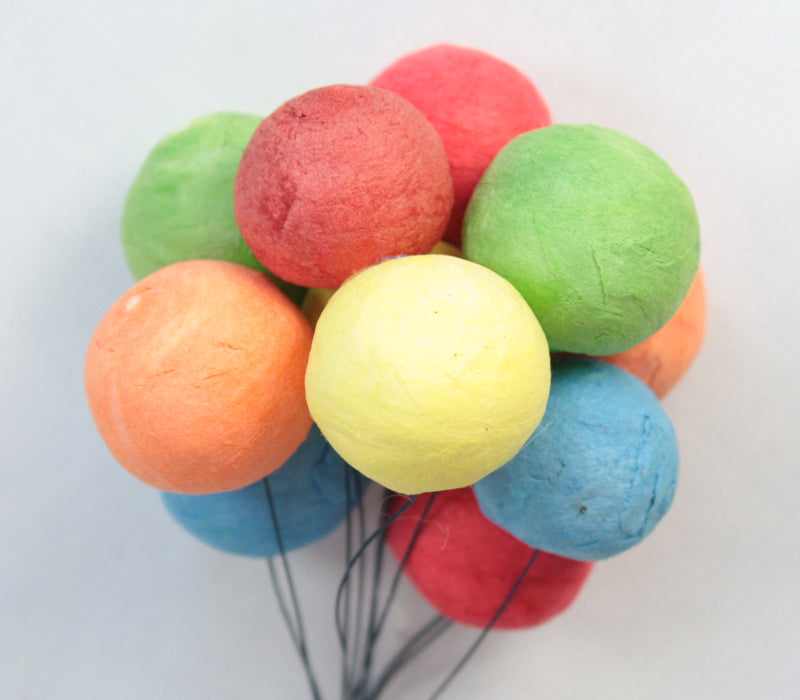 Balls Colored - Spun Cotton - Set of 10 - 6-100-0207