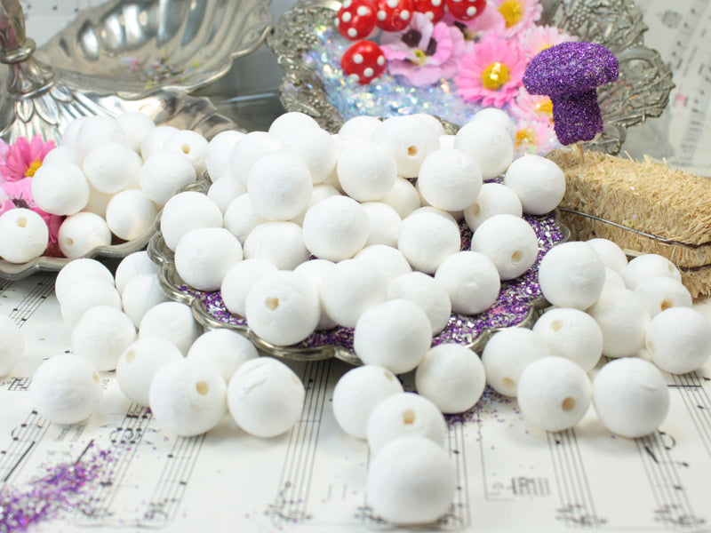 Balls White - Spun Cotton - Set of 10 - 6-100-0200