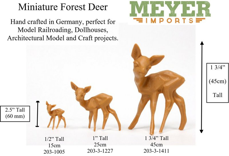 Deer - 1 3/4" Tall - 6 Pcs Set - 203-3-1411