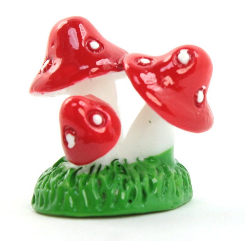 Red - Mushroom Trio- Set of 4 Pieces - 207-1203