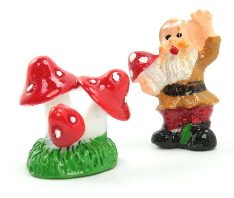 Red - Mushroom Trio- Set of 4 Pieces - 207-1203