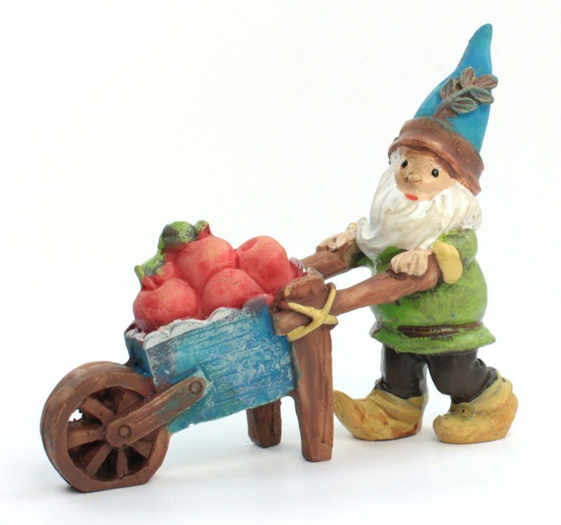 Forest Gnome Elf - Wheelbarrow - 2"  - 207-6086