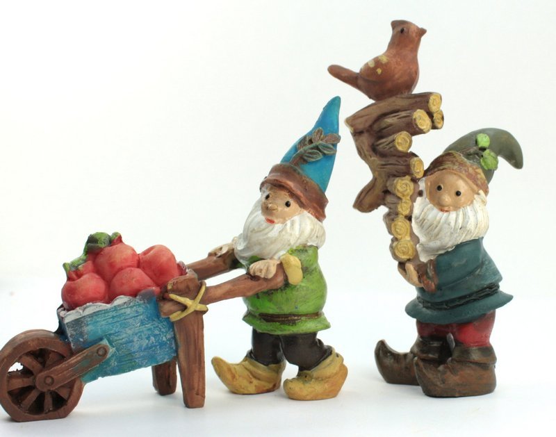 Forest Gnome Elf - Wheelbarrow - 2"  - 207-6086