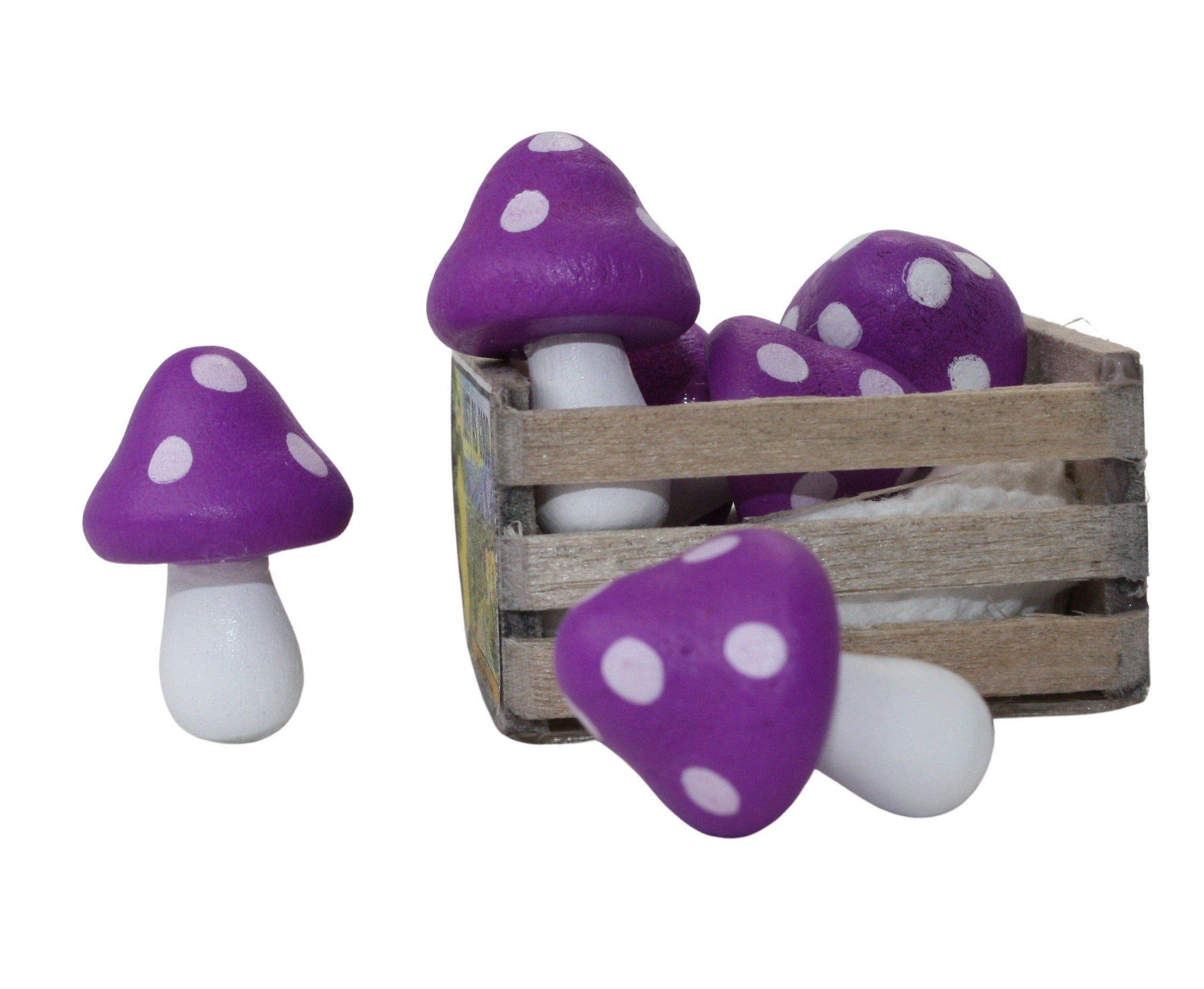 Violet - Wood - Hand Crafted - 3/4" Mushrooms 218-0136