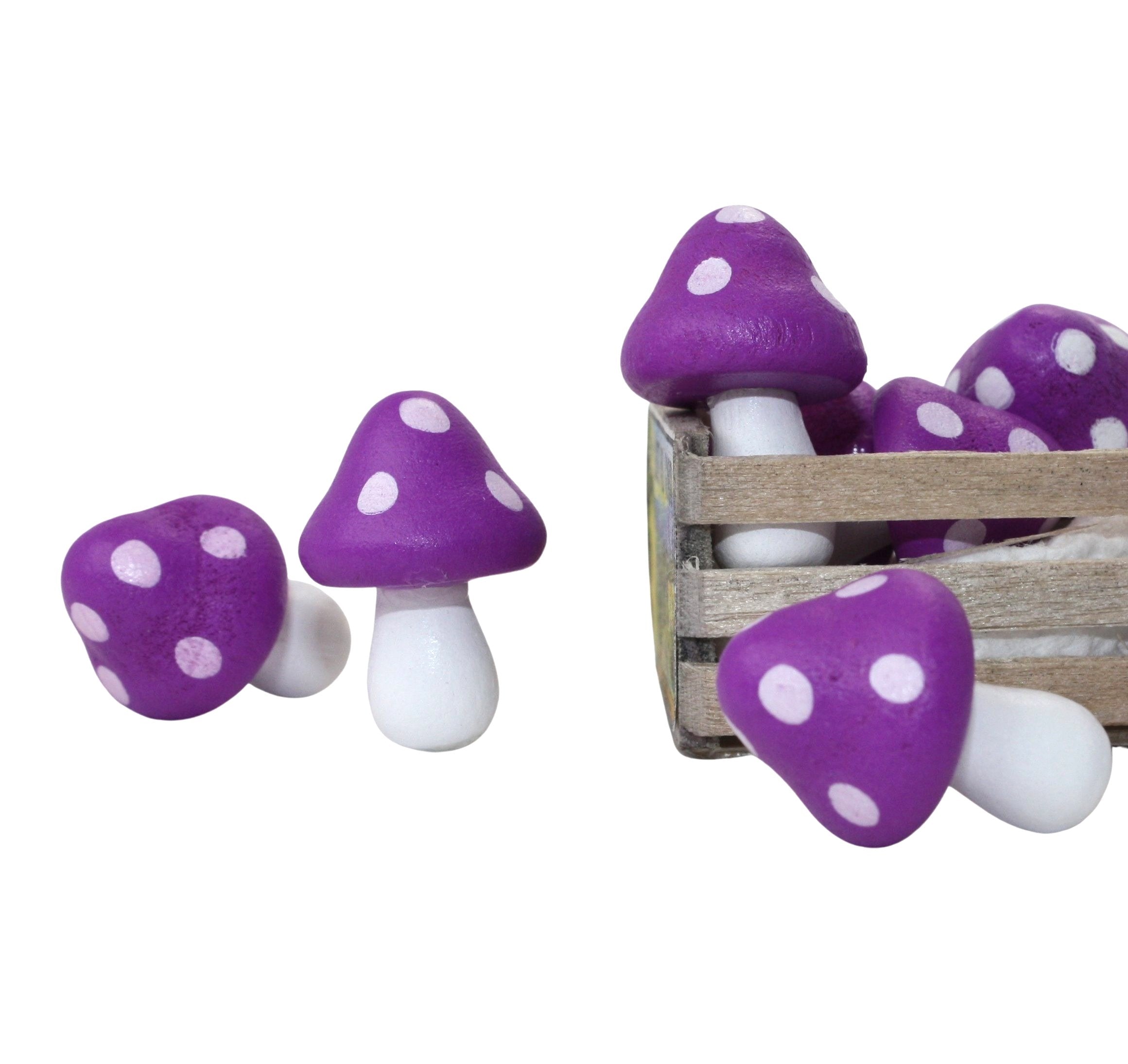 Violet - Wood - Hand Crafted - 3/4" Mushrooms 218-0136