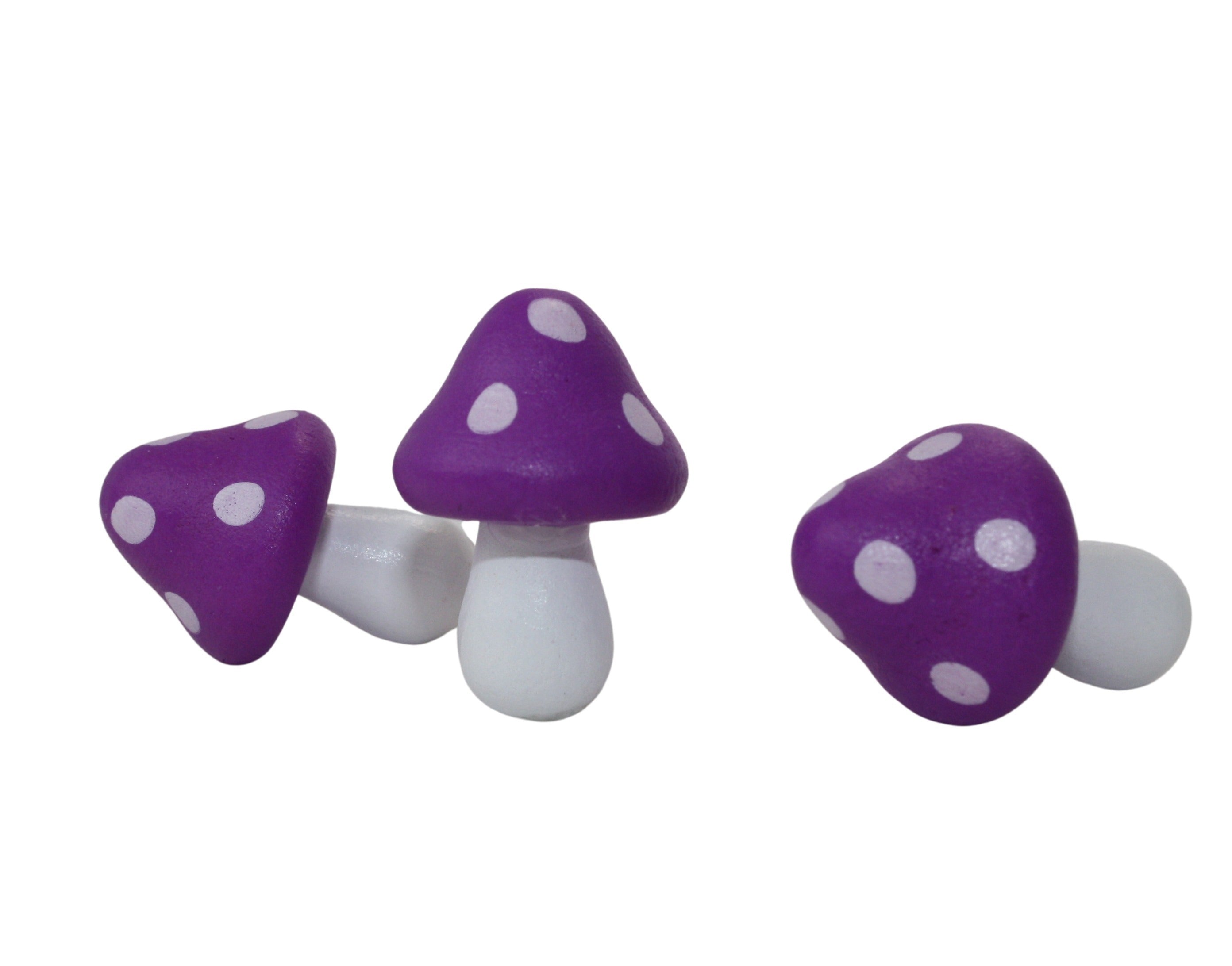 Violet - Wood - Hand Crafted - 3/4" Mushrooms 218-0136