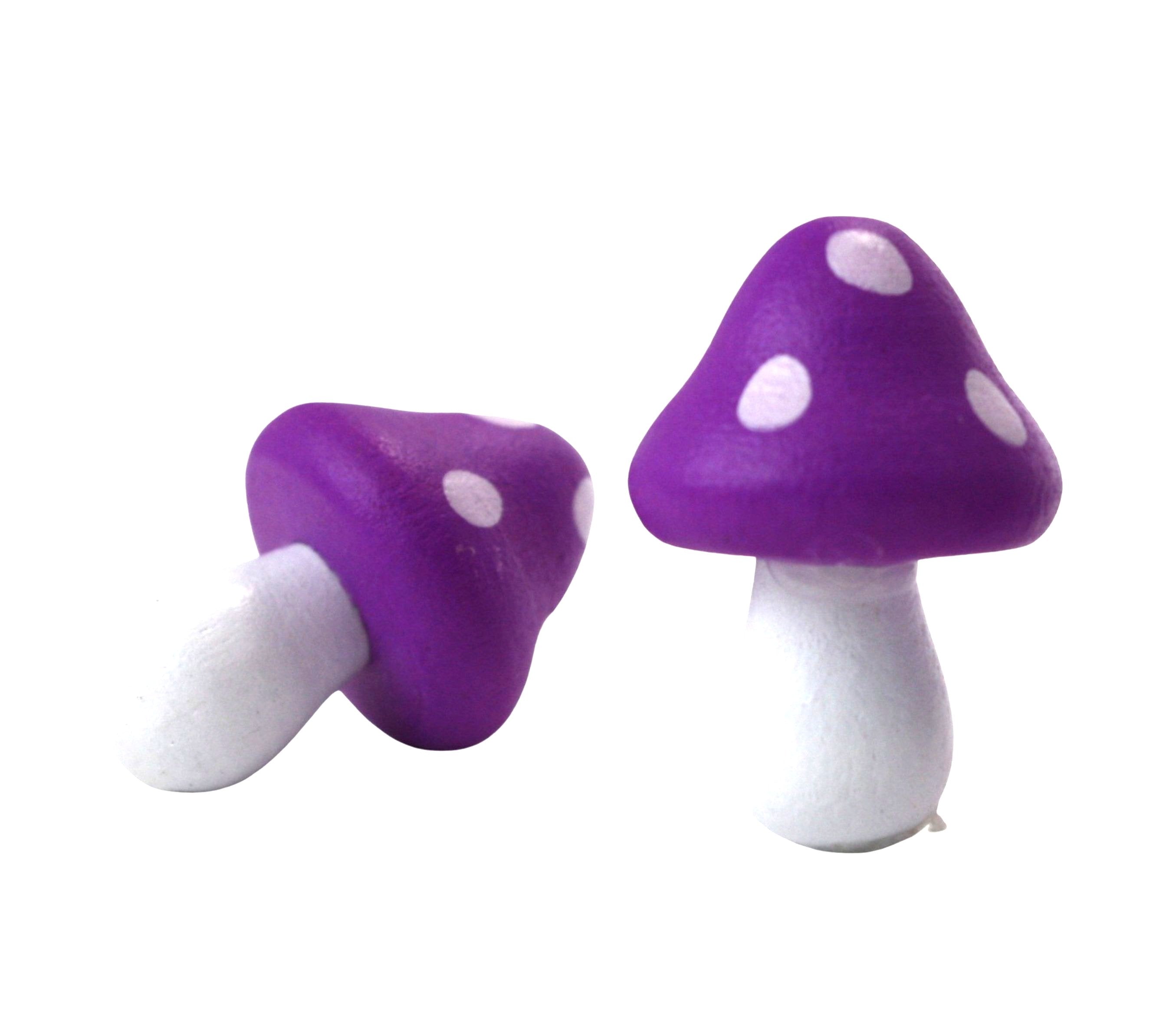 Violet - Wood - Hand Crafted - 3/4" Mushrooms 218-0136