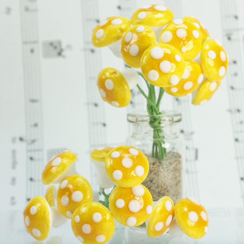 Golden Yellow - Large Cotton Mushrooms -  6-001-1Y