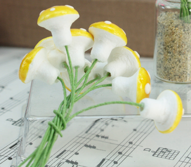 Golden Yellow - Large Cotton Mushrooms -  6-001-1Y