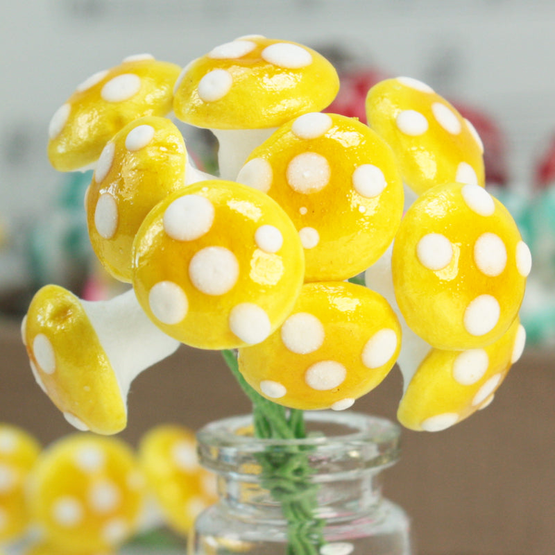 Golden Yellow - Large Cotton Mushrooms -  6-001-1Y