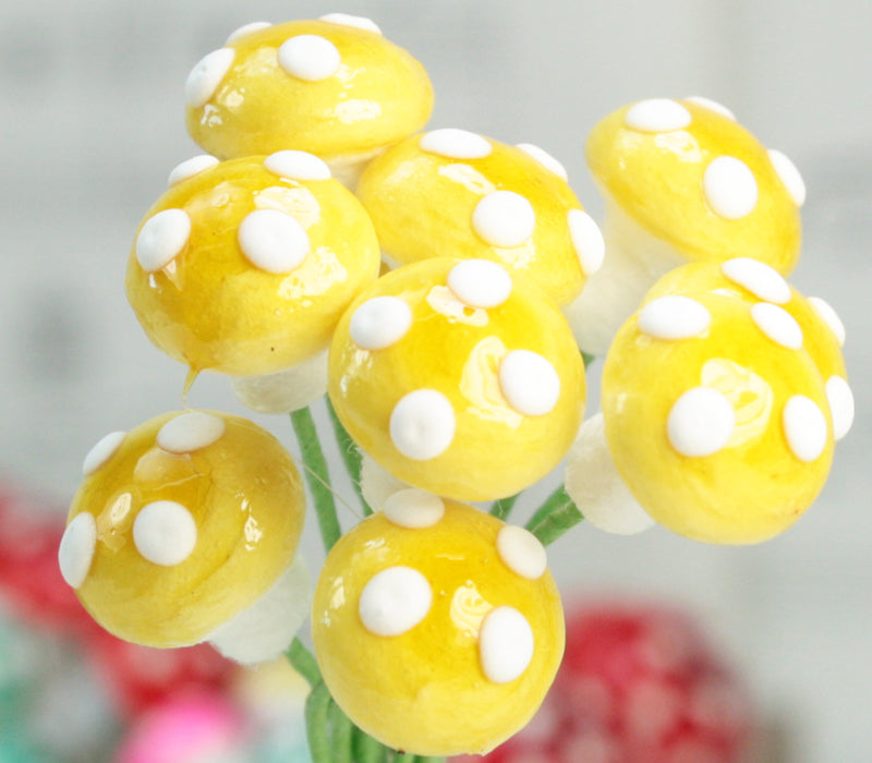 Golden Yellow - Small Cotton Mushrooms -  6-002-1Y