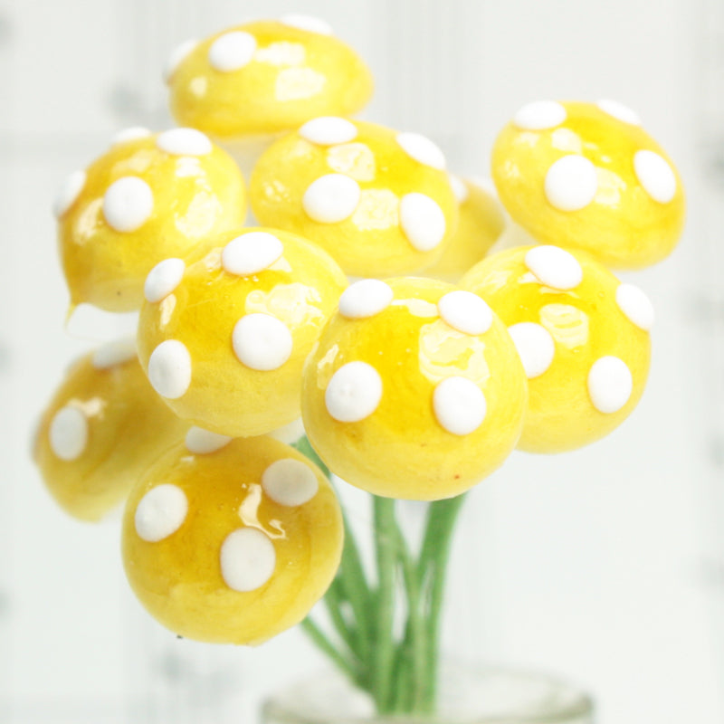 Golden Yellow - Small Cotton Mushrooms -  6-002-1Y