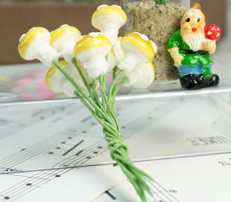 Golden Yellow - Small Cotton Mushrooms -  6-002-1Y