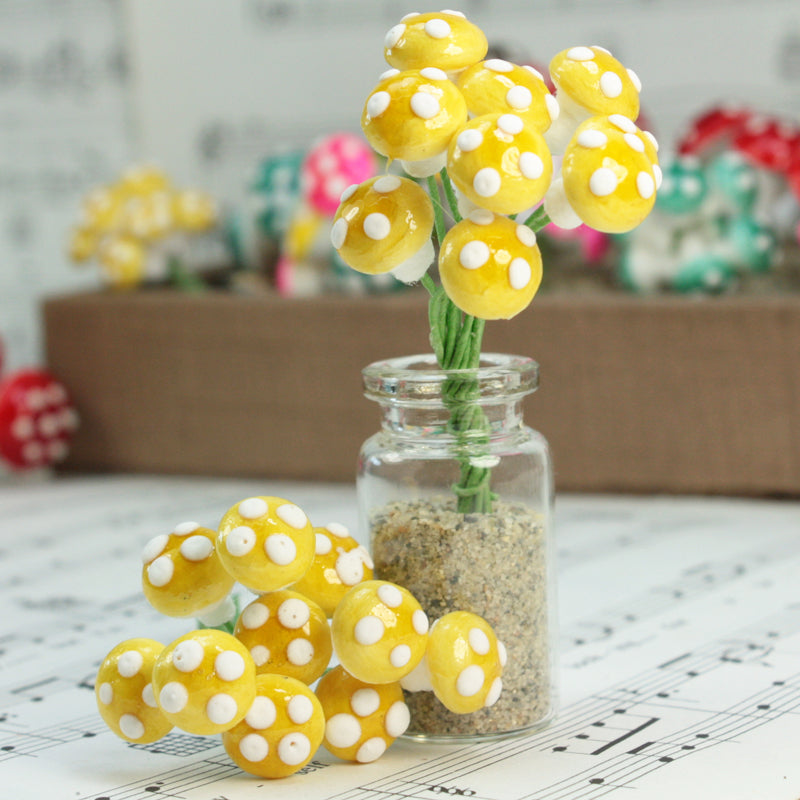 Golden Yellow - Small Cotton Mushrooms -  6-002-1Y