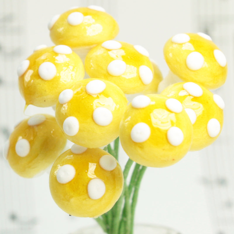 Golden Yellow - Small Cotton Mushrooms -  6-002-1Y