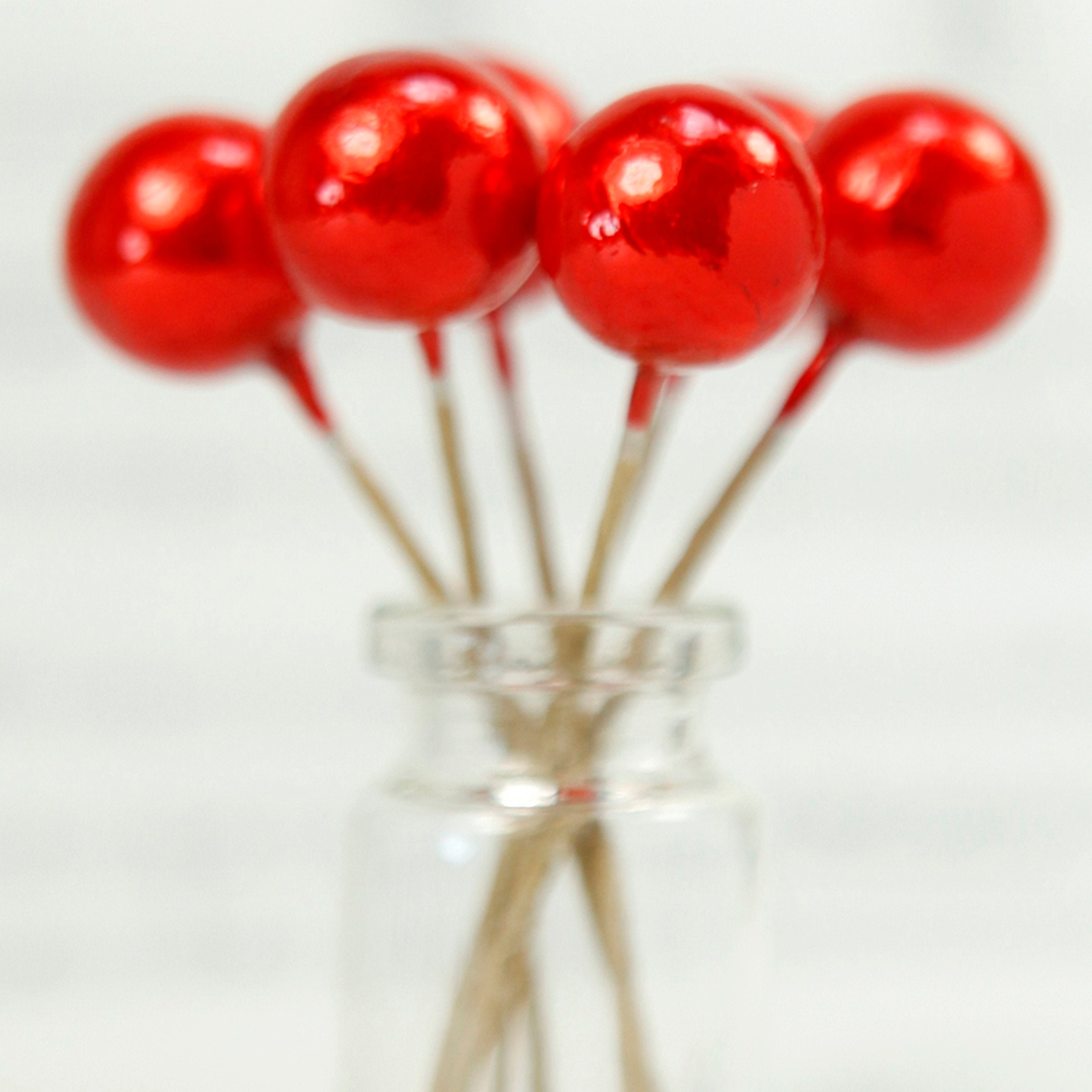 Red Metallic Spheres - Close Out - 10 pcs - 706-1100