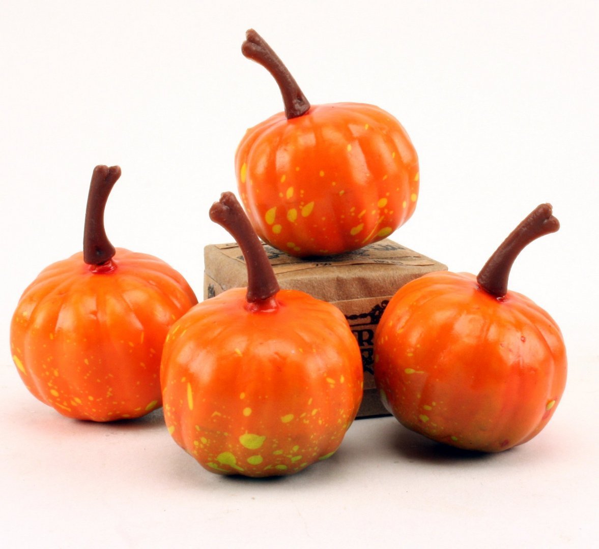 Pumpkins- 1" Dia. - With Stem - Set of 4 - XC-0100